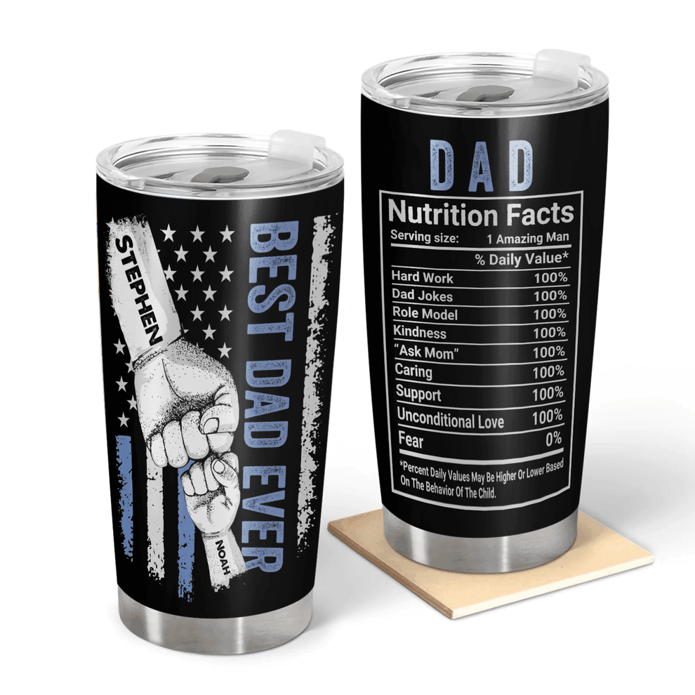 Best Dad Ever Raised Fist Bump personalized tumbler|20oz, main view