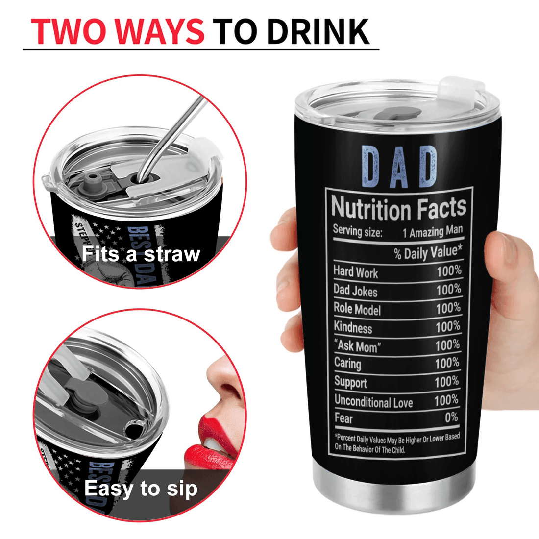 Best Dad Ever Raised Fist Bump personalized tumbler|20oz, alternate view 4
