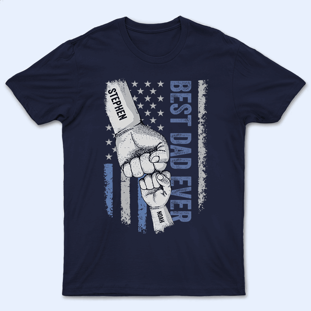 Personalized Best Dad Ever Raised Fist Bump t-shirt, main view