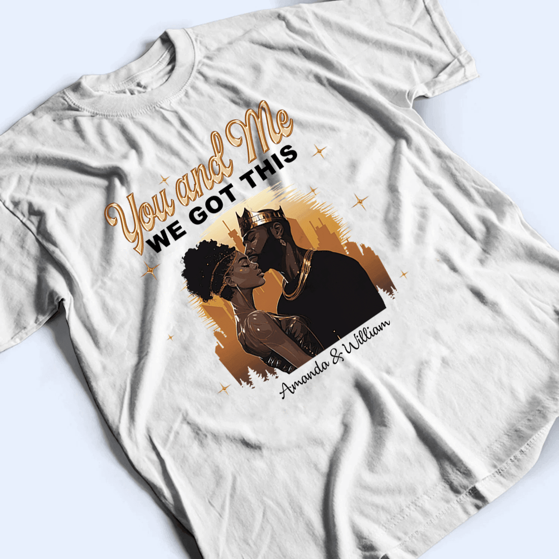 Custom Photo Black African Couple t-shirt, alternate view 4