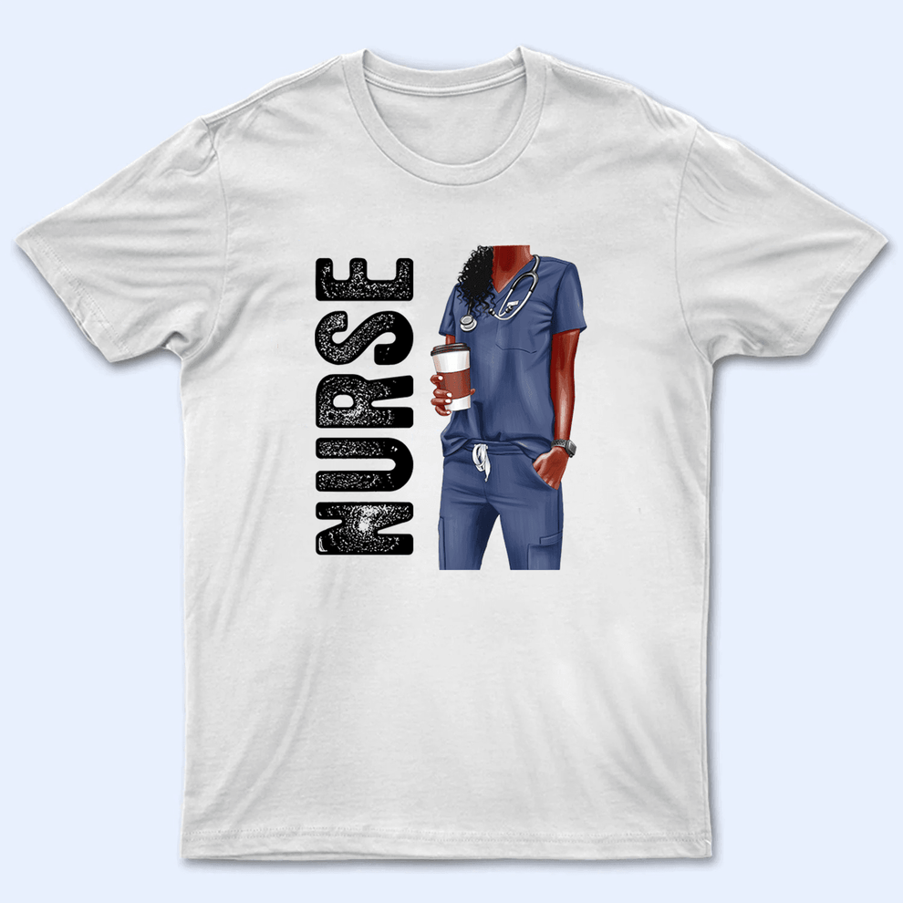 Personalized Black Nurse t-shirt, main view