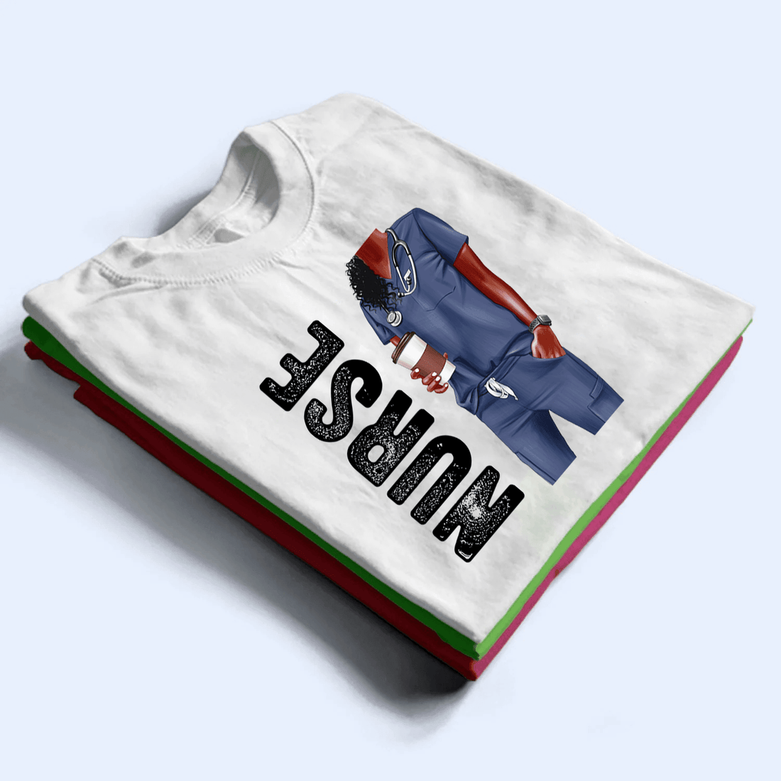 Personalized Black Nurse t-shirt, alternate view 2