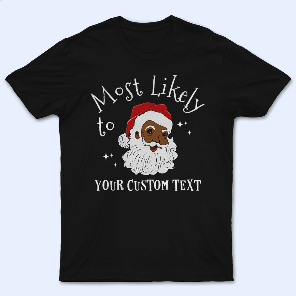 Personalized Black Santa Melanin Christmas t-shirt, main view