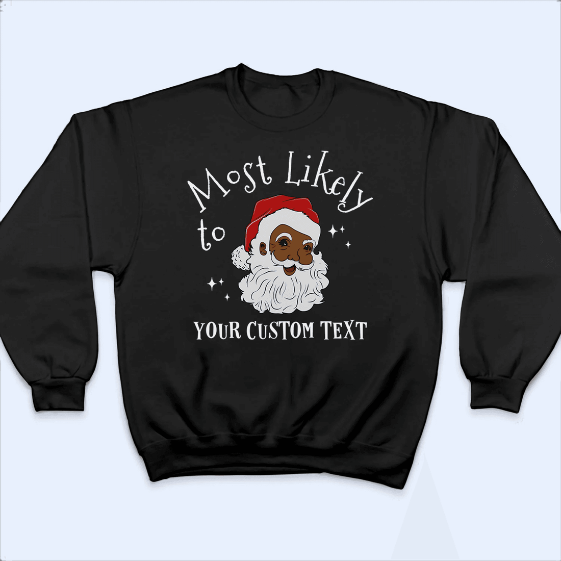 Personalized Black Santa Melanin Christmas t-shirt, alternate view 4