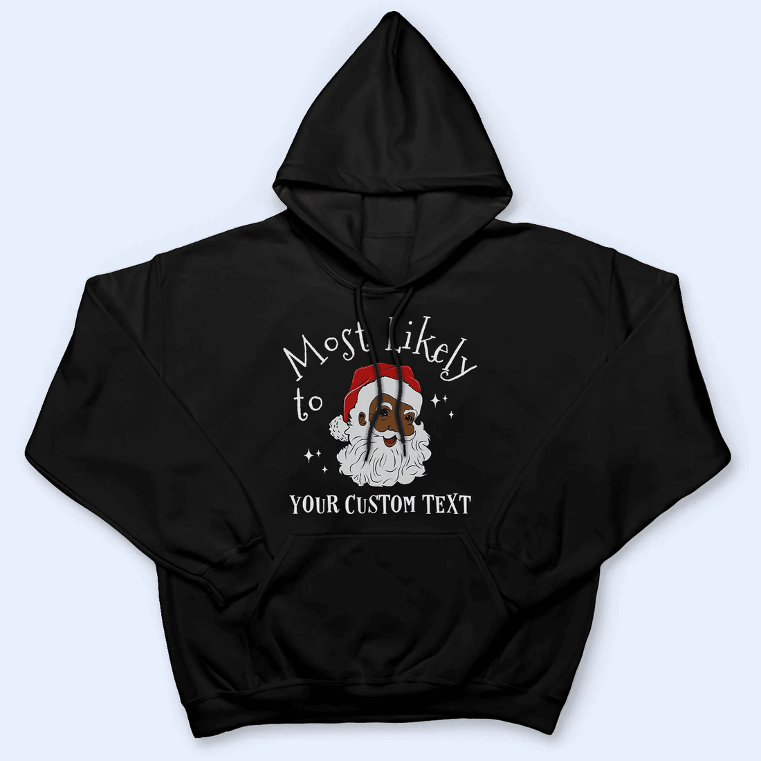 Personalized Black Santa Melanin Christmas t-shirt, alternate view 5