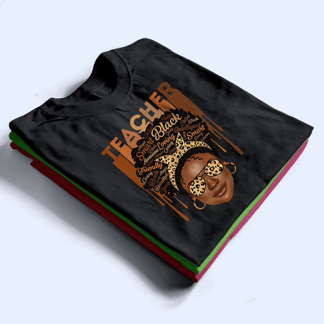 Personalized Black Teacher t-shirt, alternate view 2