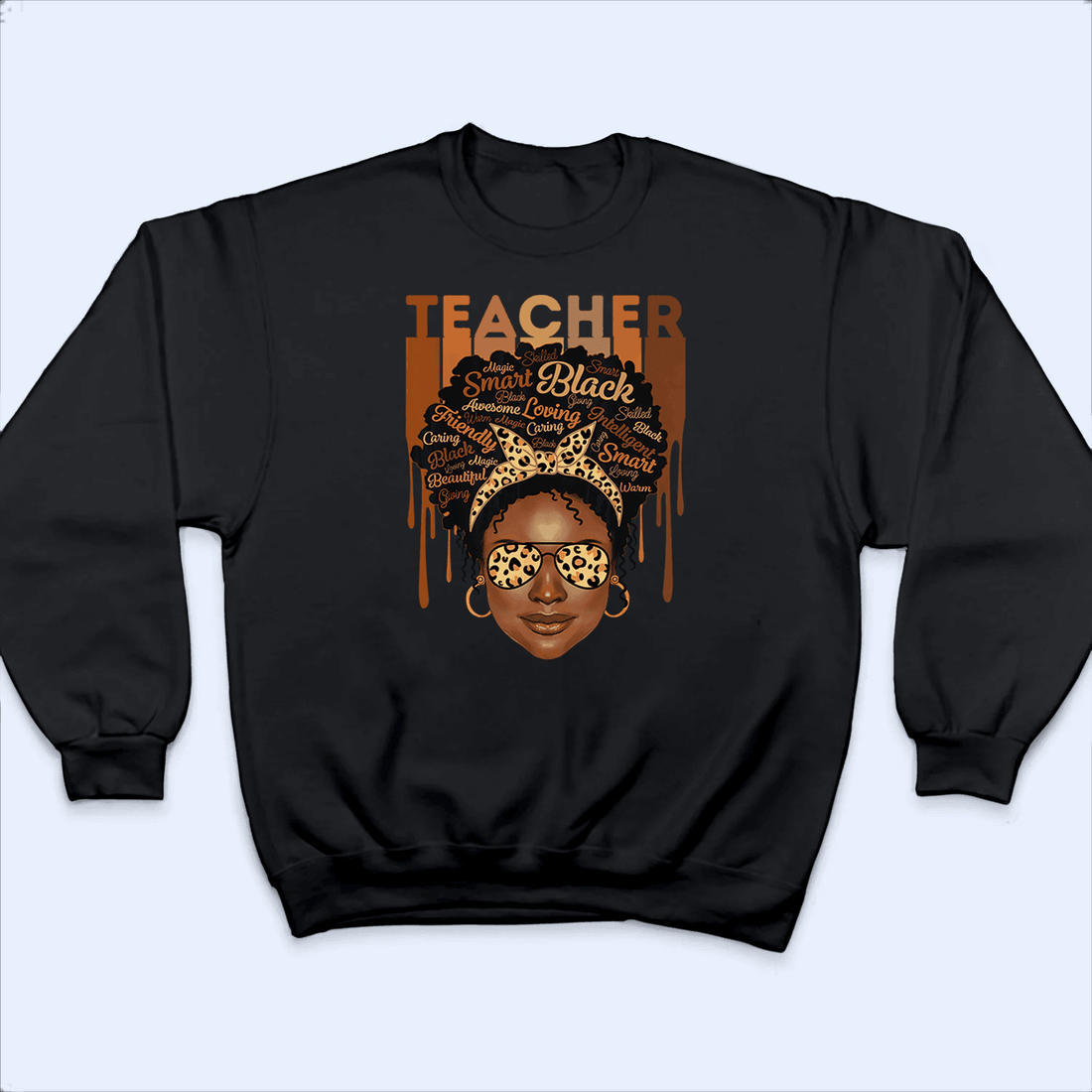 Personalized Black Teacher t-shirt, alternate view 4