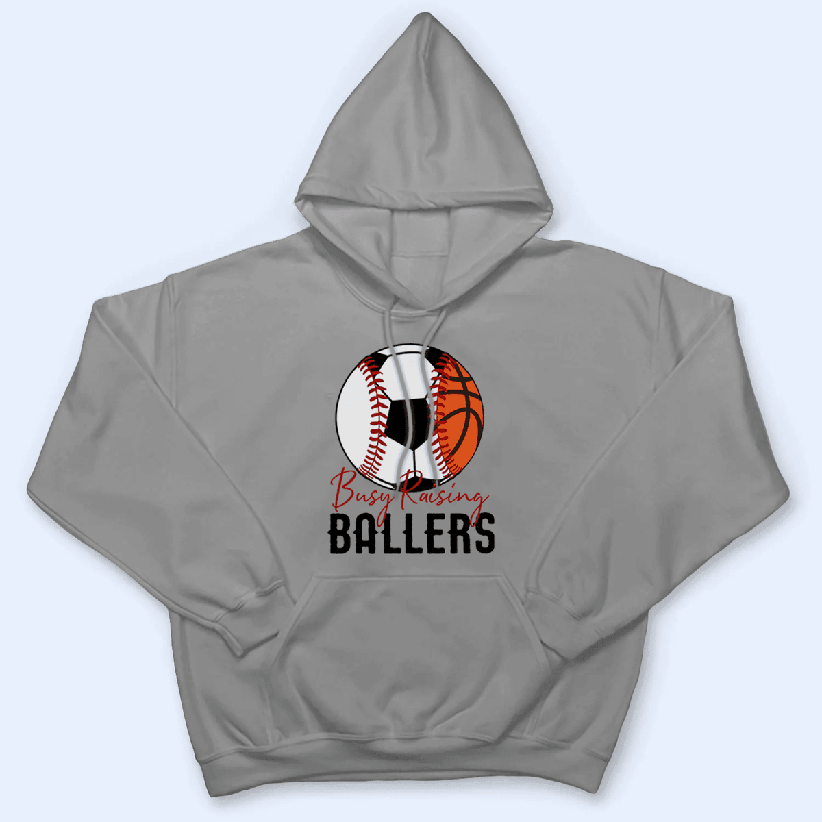 Busy Raising Ballers - Personalized Custom T Shirt - Baseball/Softball/Football Gift for Grandma/Nana/Mimi, Mom, Wife, Grandparent - Suzitee Store