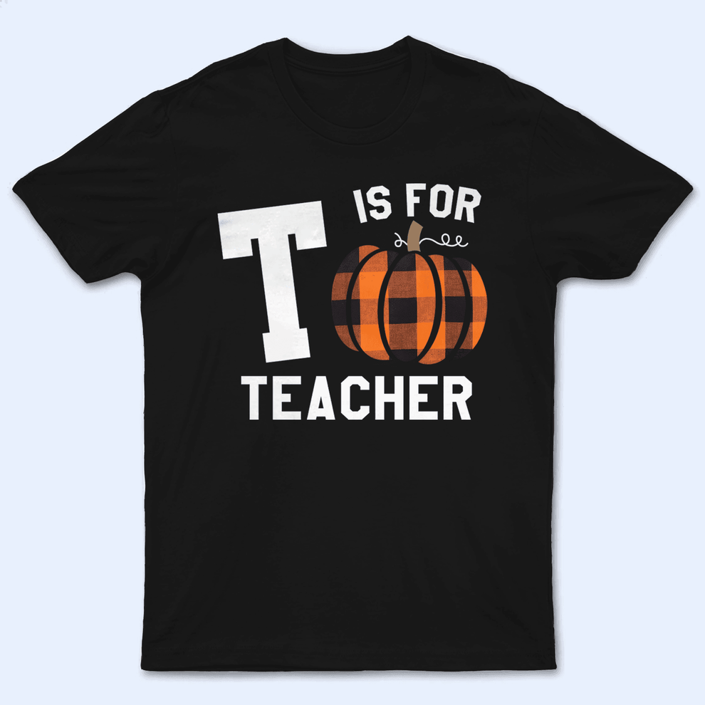 Personalized Capital Letter For Teacher Pumpkin t-shirt, main view
