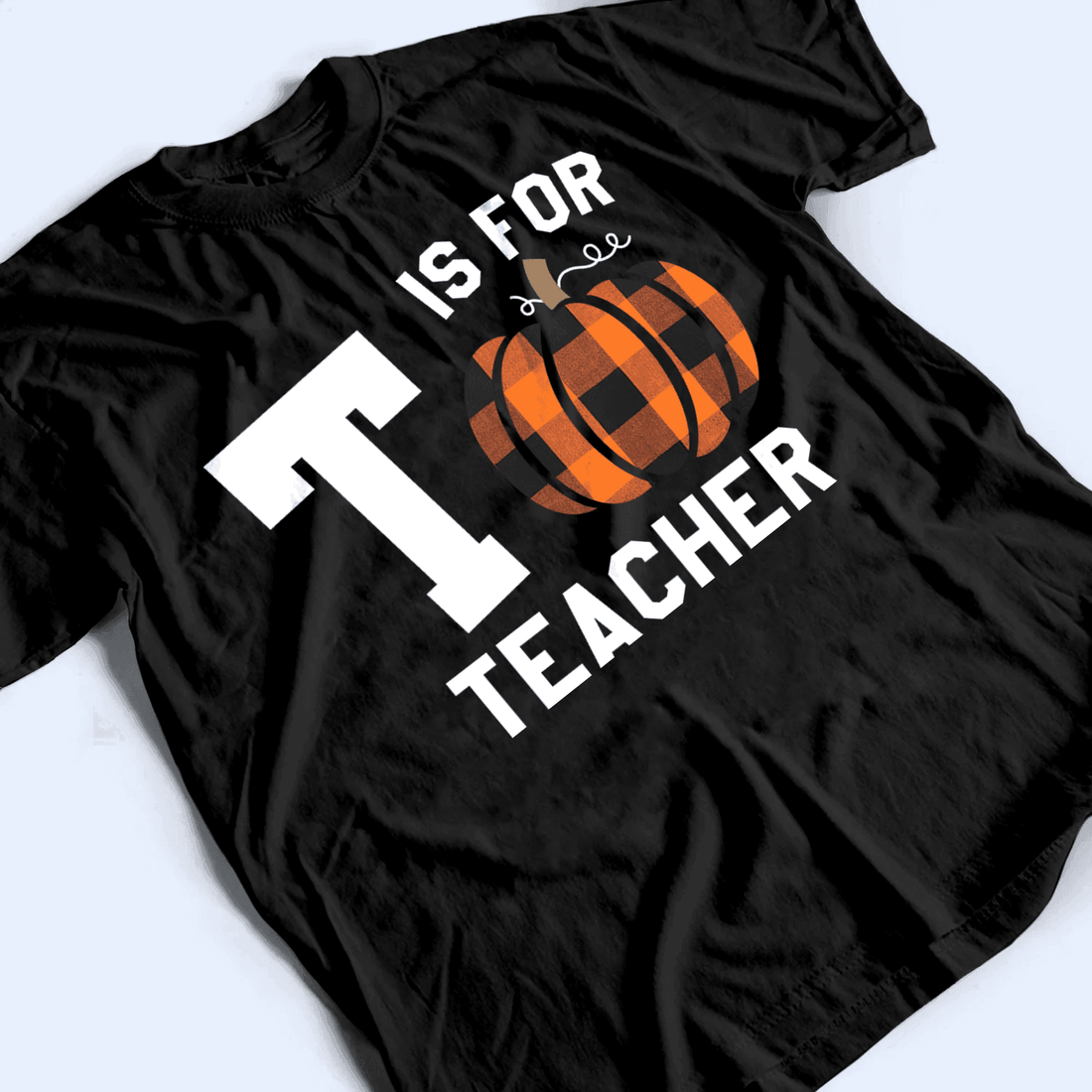 Personalized Capital Letter For Teacher Pumpkin t-shirt, alternate view 3