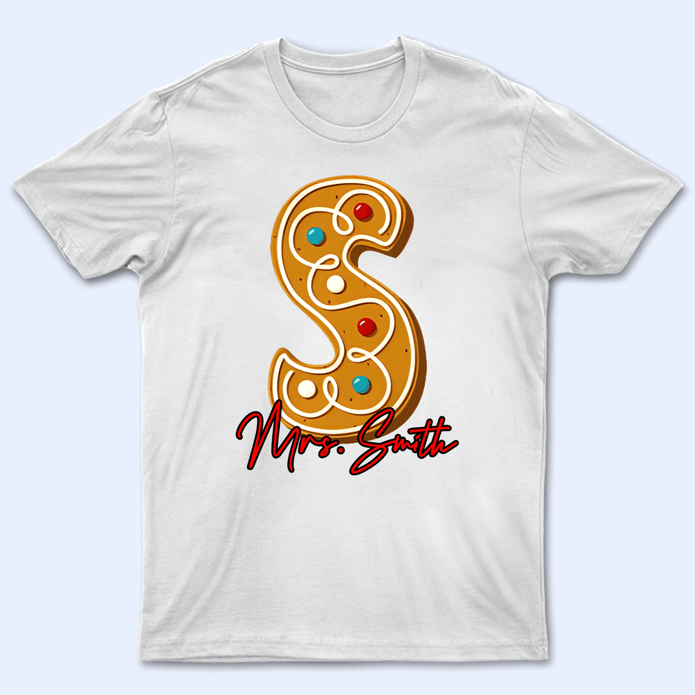 Personalized Christmas Alphabet With Name t-shirt, main view