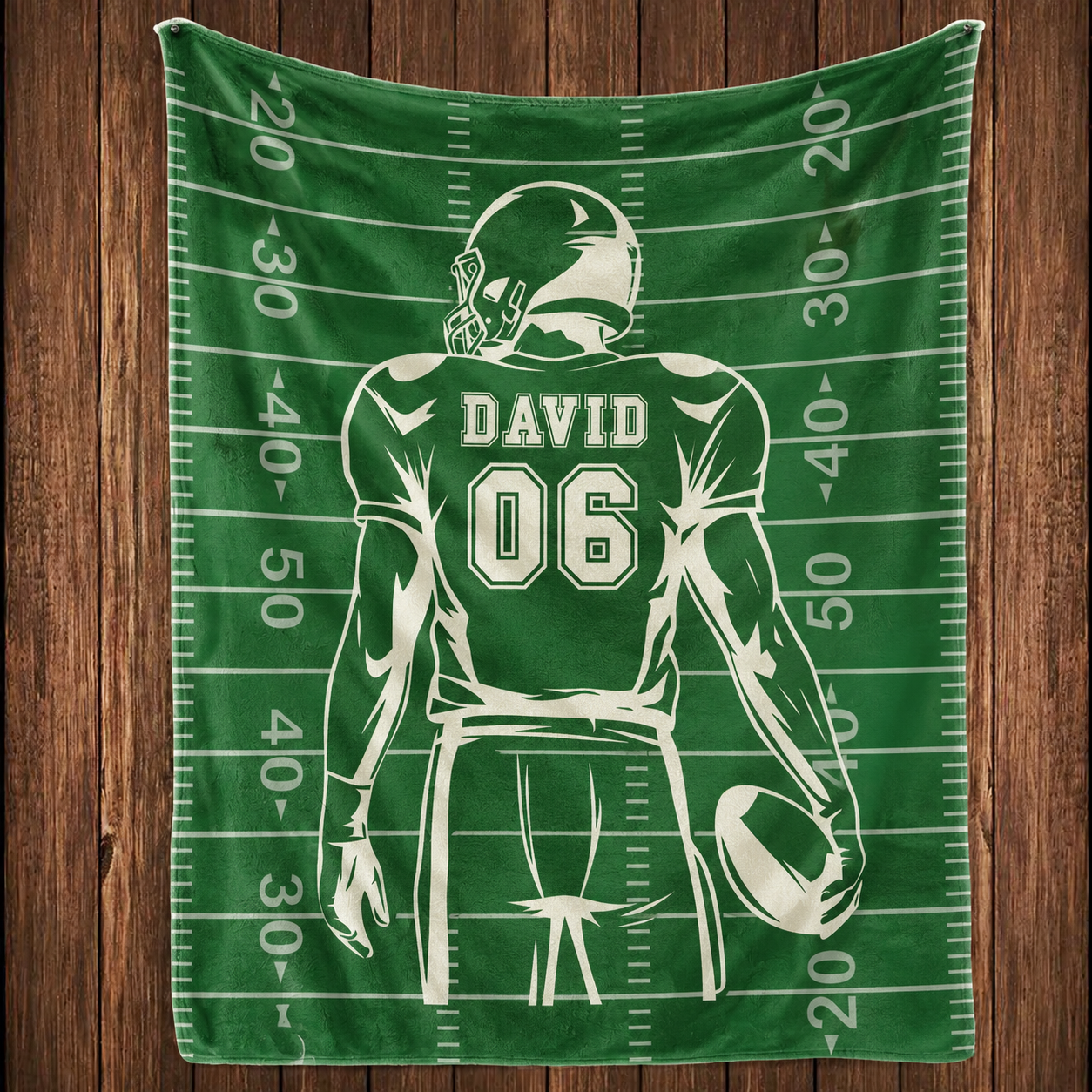 Custom Name & Number Football - Personalized Custom Blanket - Gift for Football Player, Football Gift For Him