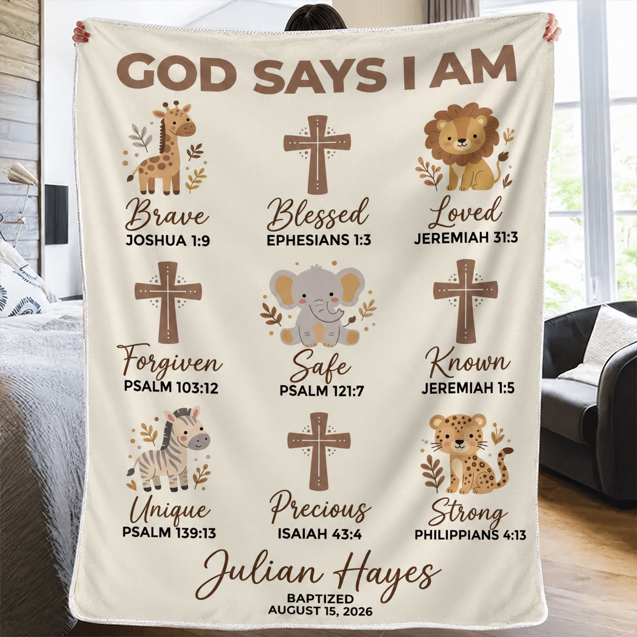 God Says I Am Christian Baby - Personalized Custom Blanket - Gift For New Infant, Baby Girl, Boy, Son, Daughter