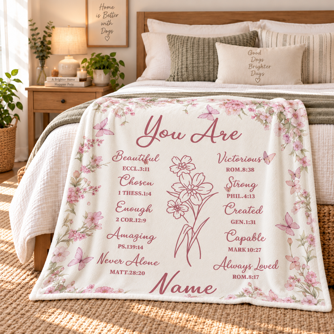 Custom Name You Are Bible Verse Christian - Personalized Custom Blanket - Gift For Women, Girls, Daughter, Granddaughter