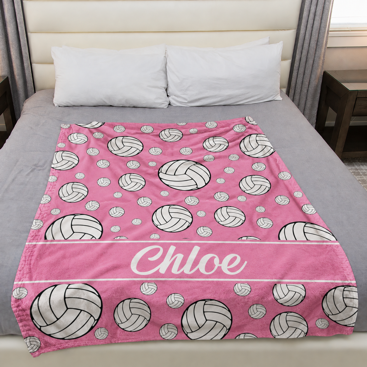 Custom Name Volleyball Team - Personalized Custom Blanket - Gift for Volleyball Player, Volleyball Gift
