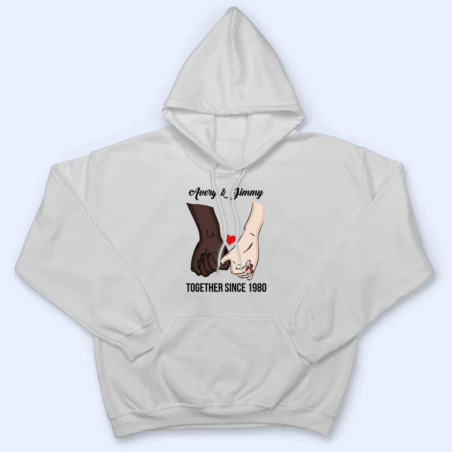 Couple Hand Valentine's Day - Personalized Custom T Shirt - Gift for Grandma/Nana/Mimi, Mom, Wife, Grandparent - Suzitee Store