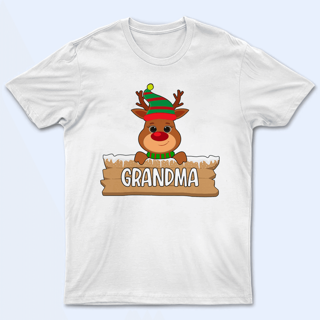 Cute Reindeer Christmas - Personalized Custom T Shirt - Birthday, Loving, Funny Gift for Grandma/Nana/Mimi, Mom, Wife, Grandparent - Suzitee Store
