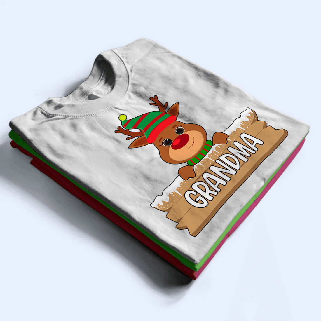 Cute Reindeer Christmas - Personalized Custom T Shirt - Birthday, Loving, Funny Gift for Grandma/Nana/Mimi, Mom, Wife, Grandparent - Suzitee Store