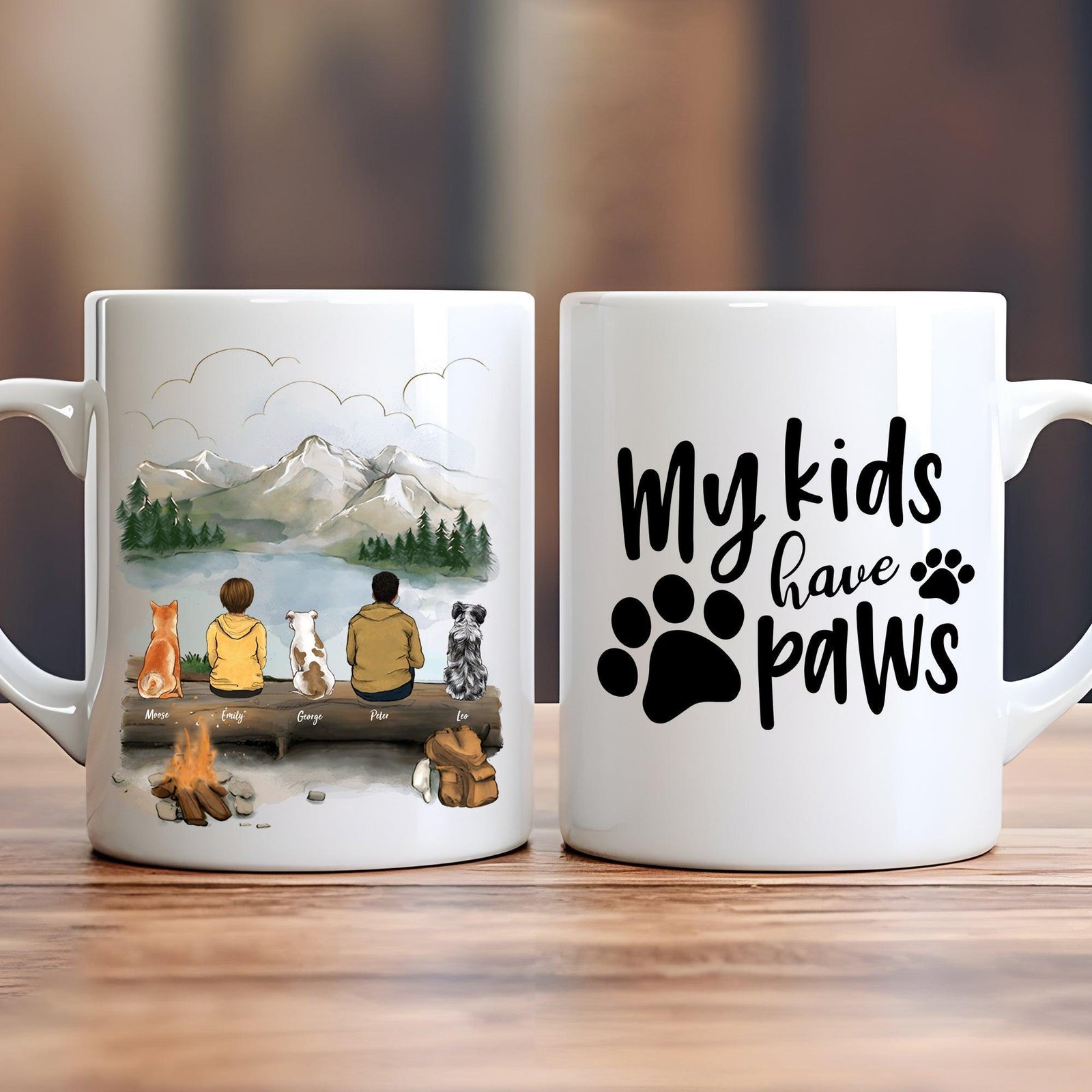 Dog & Couple Mug - Personalized Custom 11oz Mug - Birthday, Loving, Funny Gift for Grandma/Nana/Mimi, Mom/Dad, Aunt, Wife/Husband, Grandparent - Suzitee Store