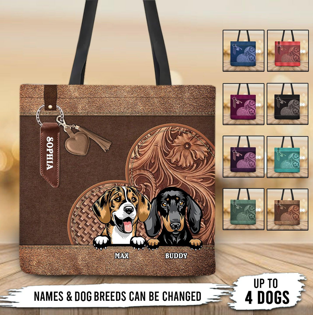 Dog & Cat Personalized Tote Bag personalized tote bag, alternate view 3