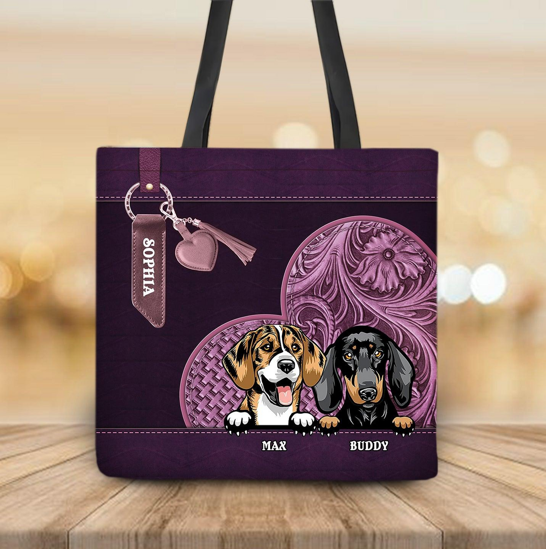 Dog & Cat Personalized Tote Bag personalized tote bag, alternate view 2