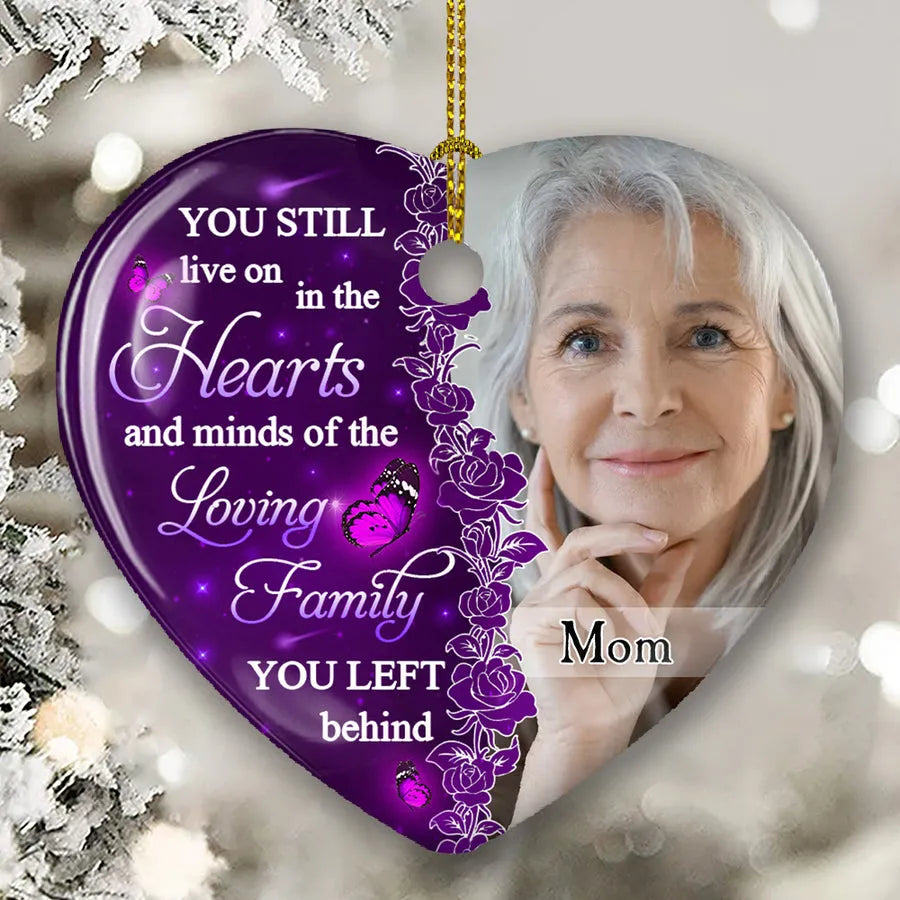 Hearts And Minds personalized heart ceramic ornament, alternate view 2