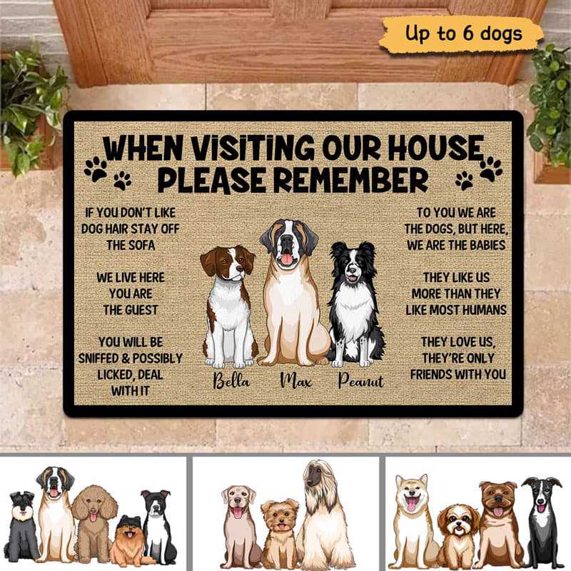 Please Remember When Visiting Dogs House personalized doormat, alternate view 2