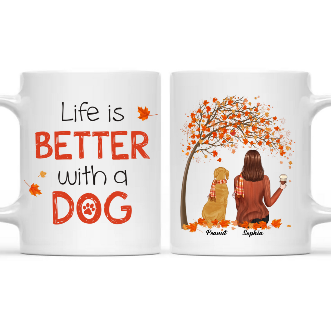 Life Is Better With A Dog Fall Season personalized mug, alternate view 5