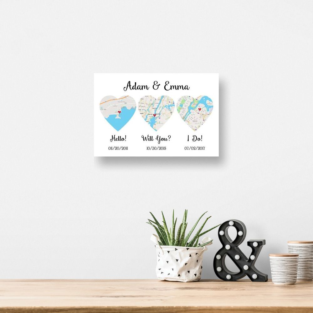 Hello - Will You - I Do - Custom Wall Art/Canvas Print - Personalized Gift For Couples, Boyfriend, Girlfriend | Valentine, Anniversary, Birthday