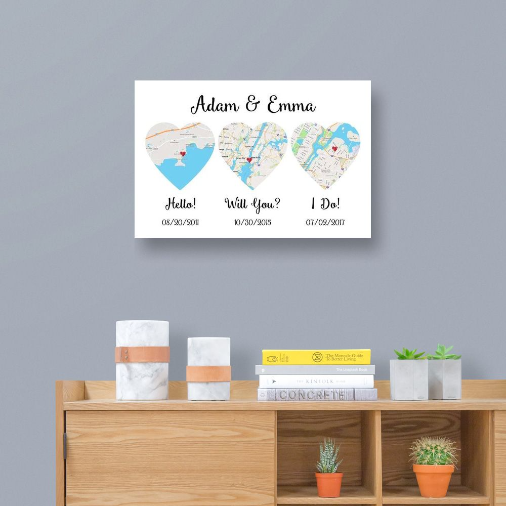 Hello - Will You - I Do - Custom Wall Art/Canvas Print - Personalized Gift For Couples, Boyfriend, Girlfriend | Valentine, Anniversary, Birthday