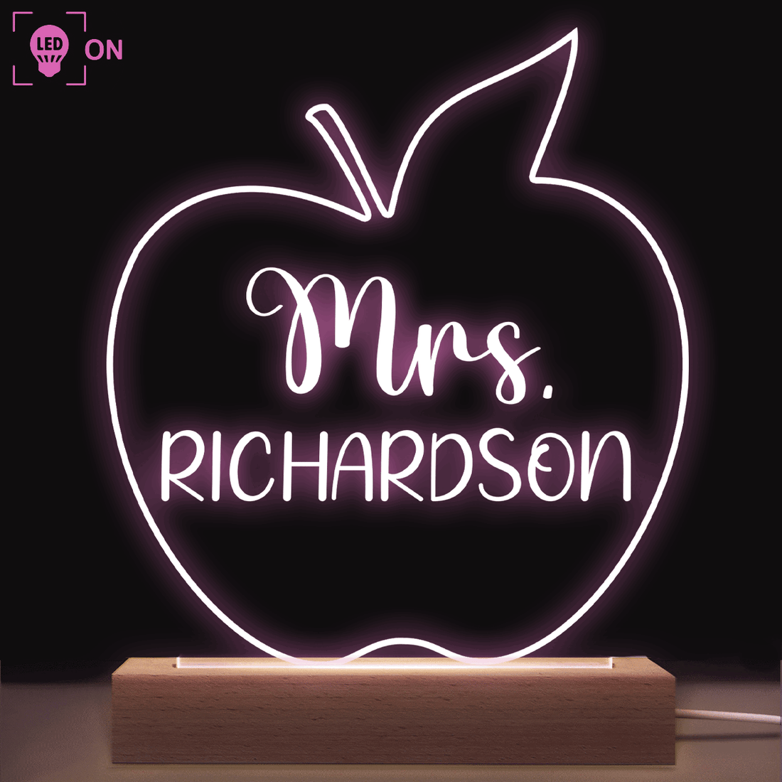 Personalized Teacher Sign For Desk led light, alternate view 2