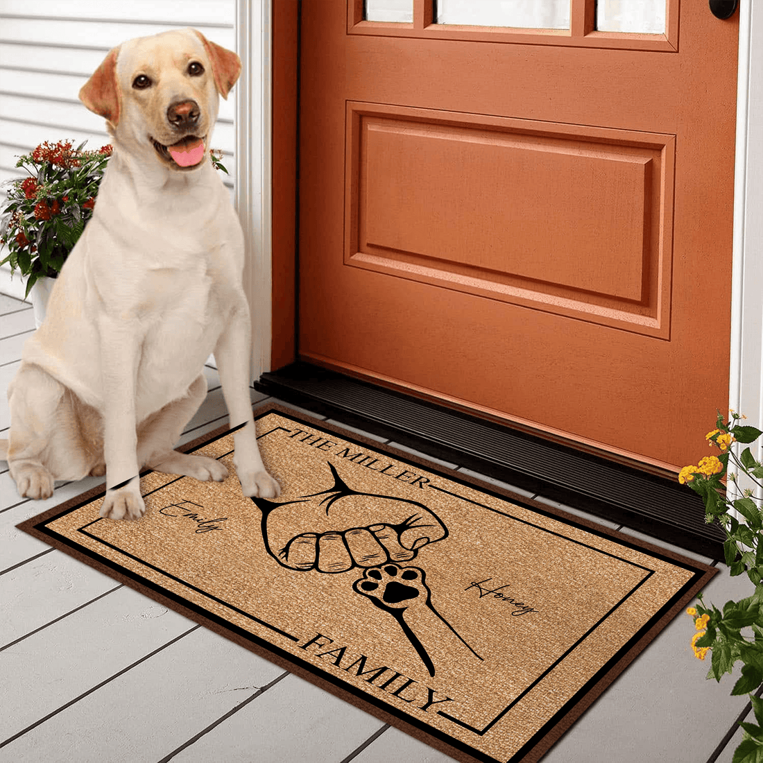 Personalized Family Pet Fist Bump doormat, alternate view 2
