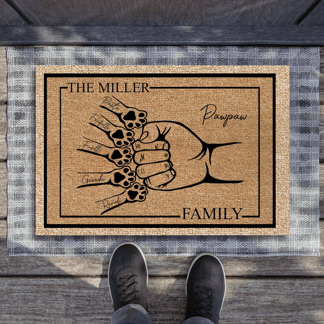 Personalized Family Pet Fist Bump doormat, alternate view 3