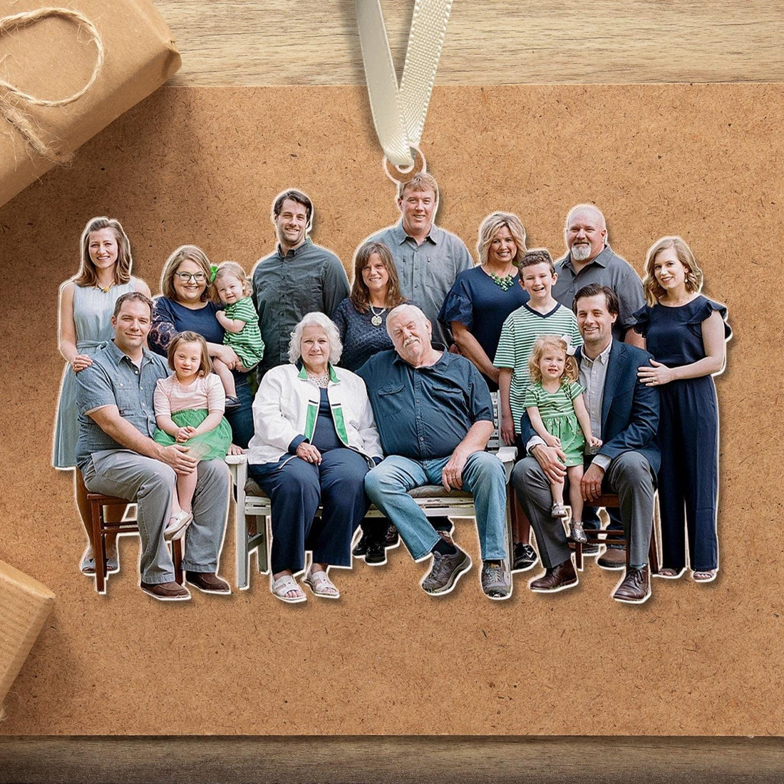 Custom Photo Christmas Ornament, Personalized Ornament, Custom Family custom shaped acrylic ornament, alternate view 2