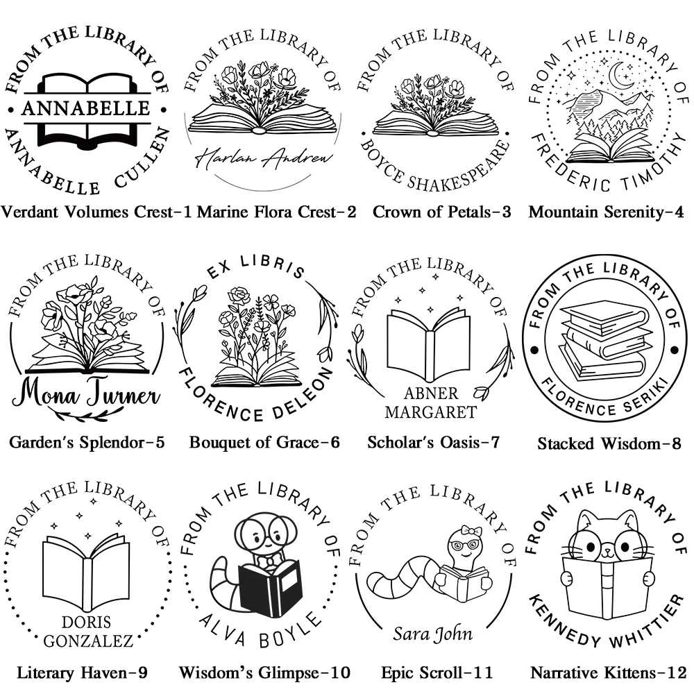 Ex Libris From The Library - Personalized Book Embosser Stamp - Gift For Book Lovers, Librarian, Book Club