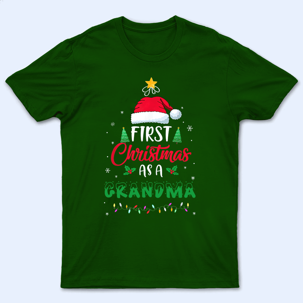 Personalized First Christmas As A Grandma t-shirt, main view