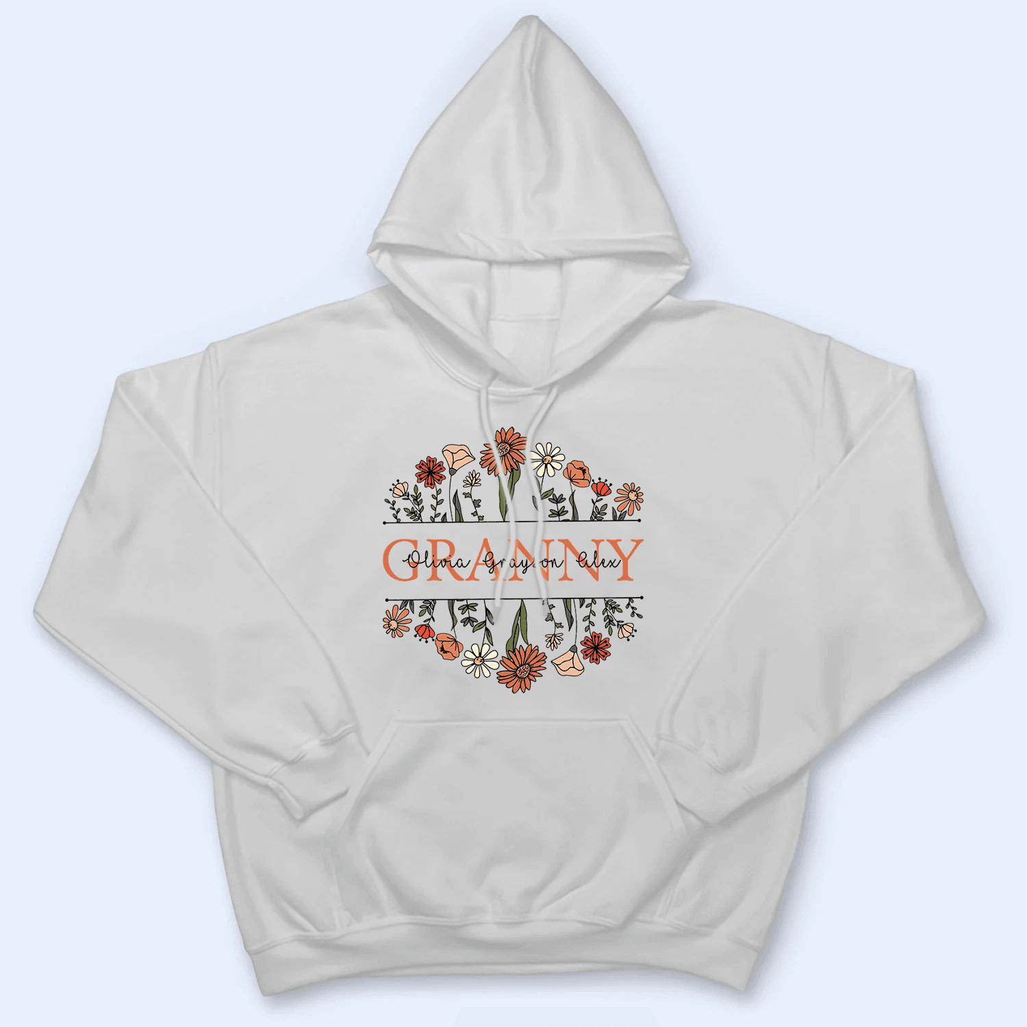 Floral Typography Grandma Grandkids Design - Personalized Custom T Shirt - Gift for Grandma/Nana/Mimi, Mom, Wife, Grandparent - Suzitee Store