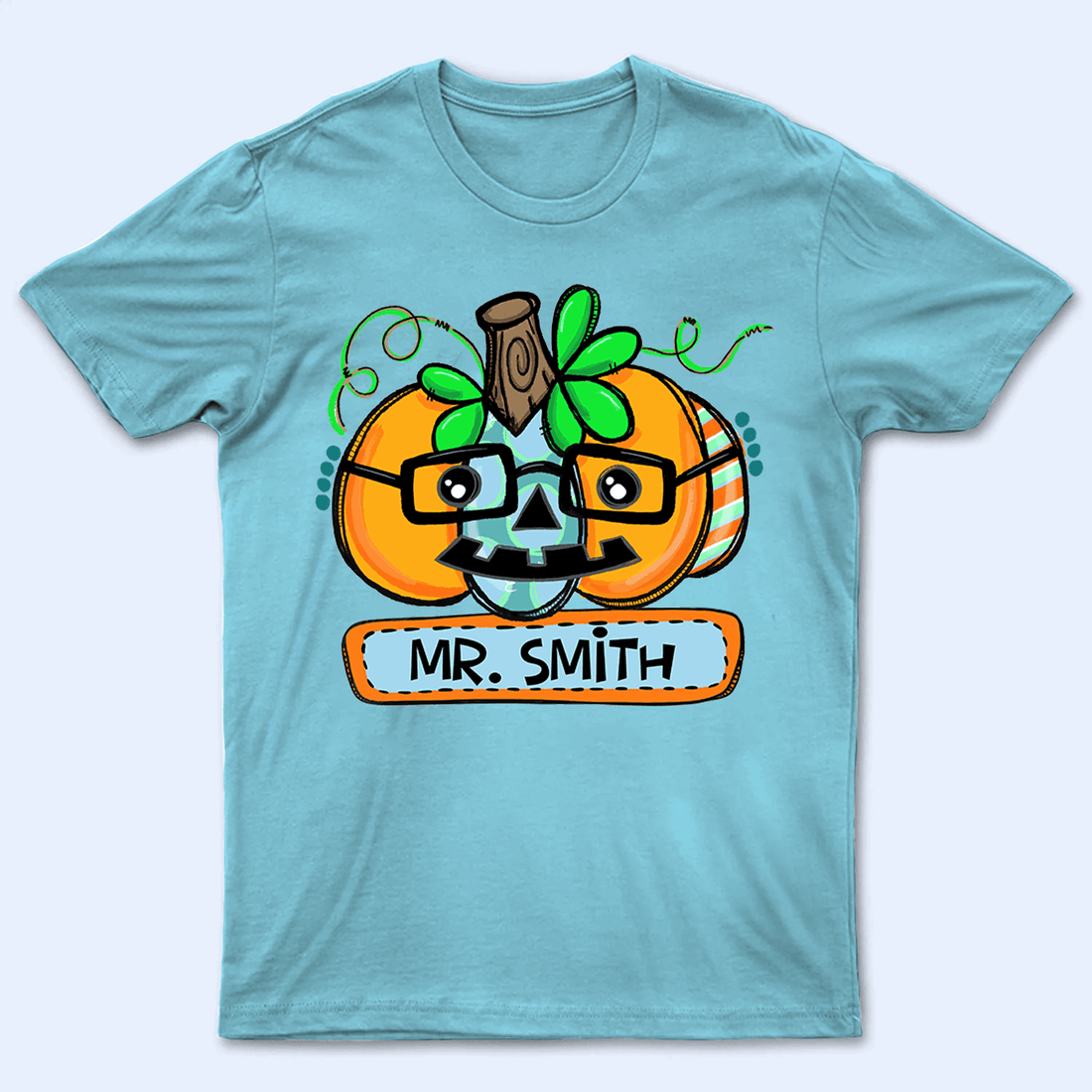 Personalized Funny Pumpkin Halloween With Name t-shirt, alternate view 2