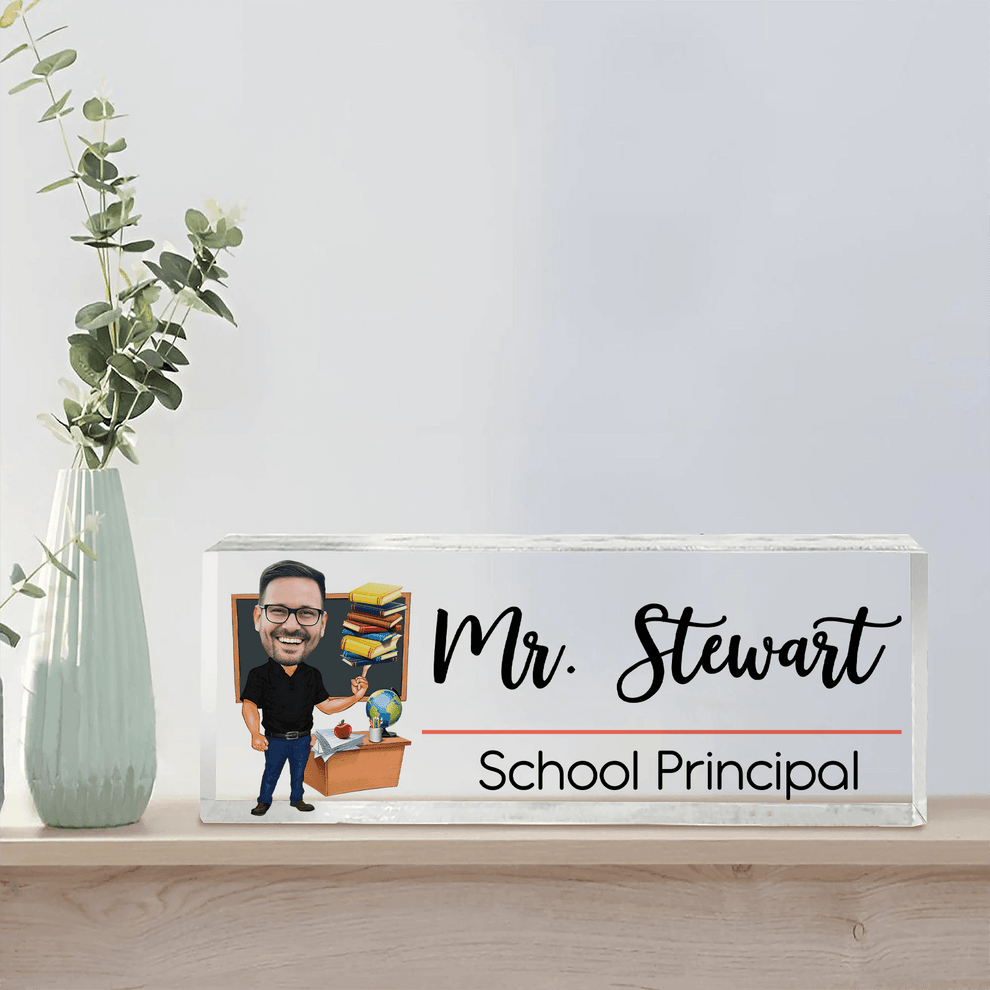 Personalized Funny Teacher Portrait acrylic plaque, main view