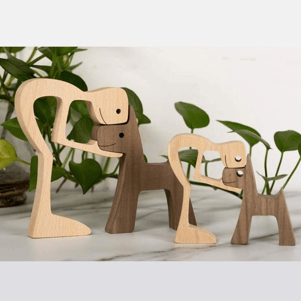 Personalized A Man With Pointy Ears Dog wood sculpture, alternate view 2