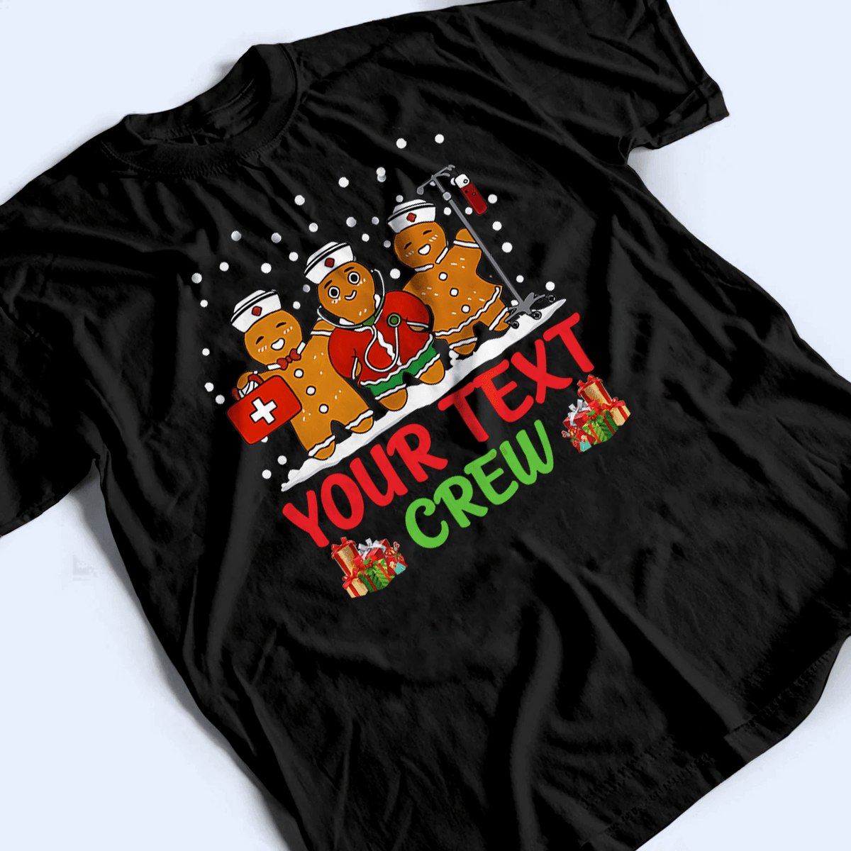 Gingerbread Nurse Crew - Personalized Custom T Shirt - Birthday, Loving, Funny Gift for Nurse, CNA, Healthcare, Registered RN - Suzitee Store