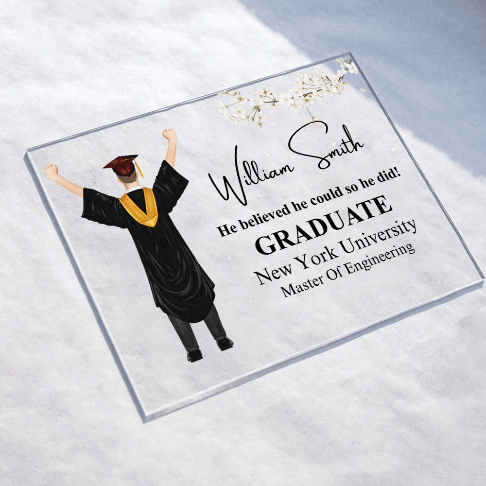 Personalized Graduation Gift 2026 For Him/Her acrylic plaque, alternate view 4