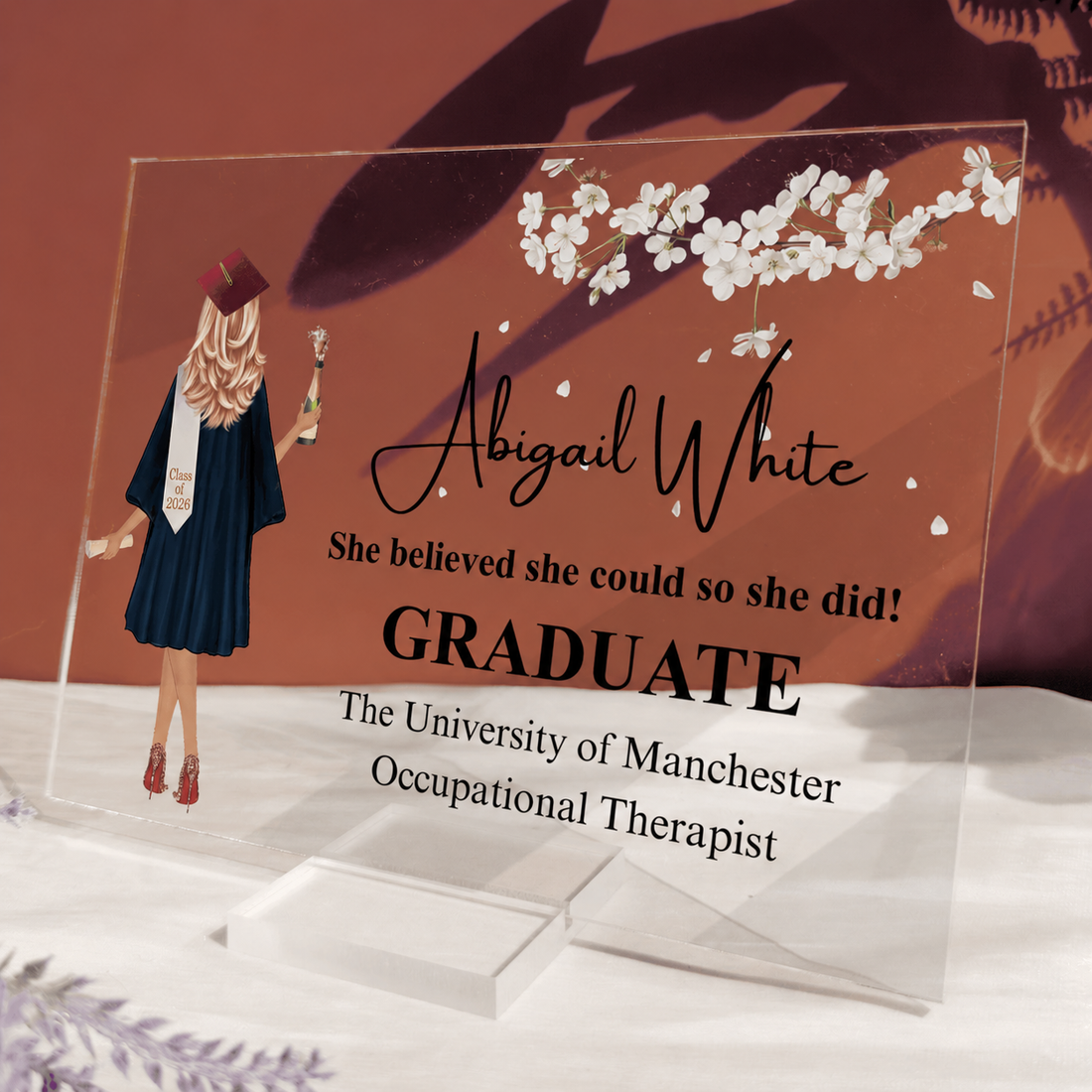 Personalized Graduation Gift 2026 acrylic plaque, alternate view 3