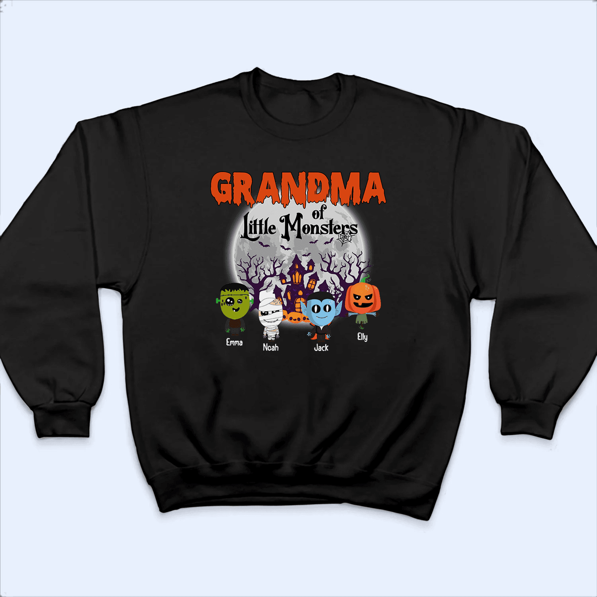Grandma Of Little Monster - Personalized Custom T Shirt - Halloween, Loving, Funny Gift for Grandma/Nana/Mimi, Mom, Wife, Grandparent - Suzitee Store