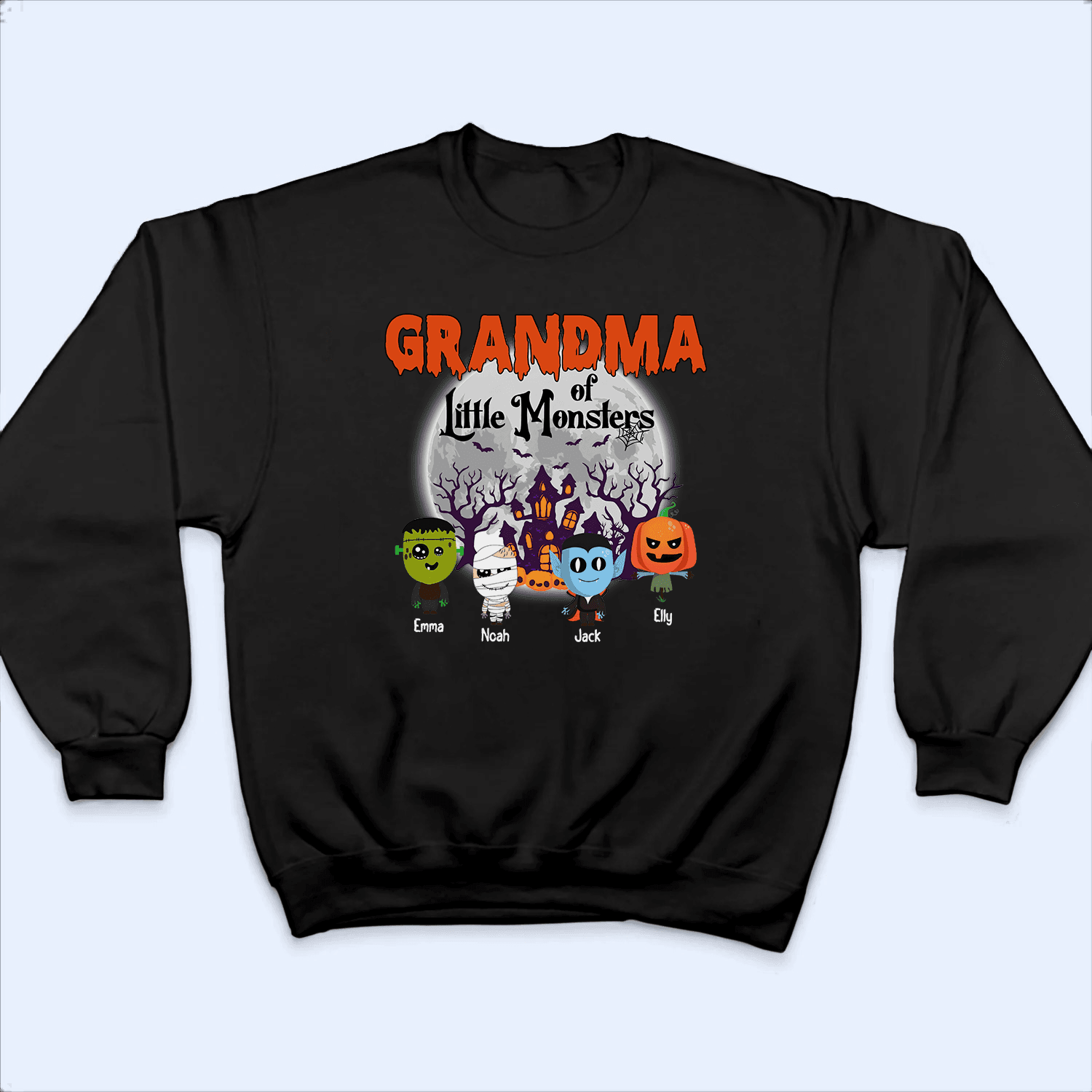 Grandma Of Little Monster - Personalized Custom T Shirt - Halloween, Loving, Funny Gift for Grandma/Nana/Mimi, Mom, Wife, Grandparent - Suzitee Store