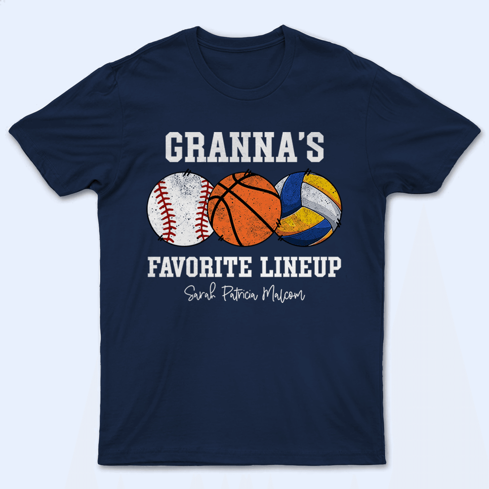 Grandma's Favorite Lineup - Baseball/Softball - Personalized Custom T Shirt - Gift for Grandma/Nana/Mimi, Mom, Wife, Grandparent - Suzitee Store