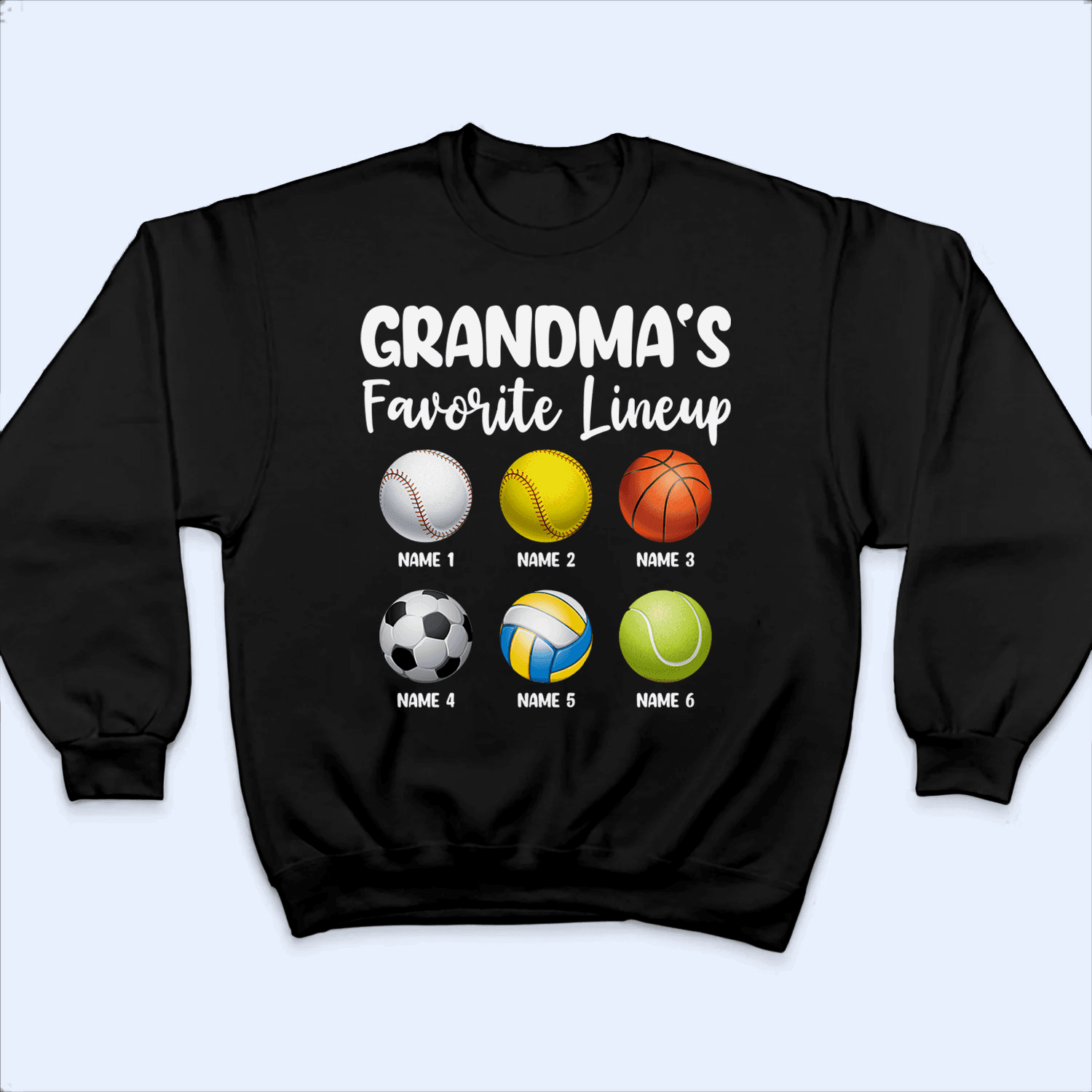 Grandma's Favorite Lineup - Personalized Custom T Shirt - Birthday, Loving, Funny Gift for Grandma/Nana/Mimi, Mom, Wife, Grandparent - Suzitee Store