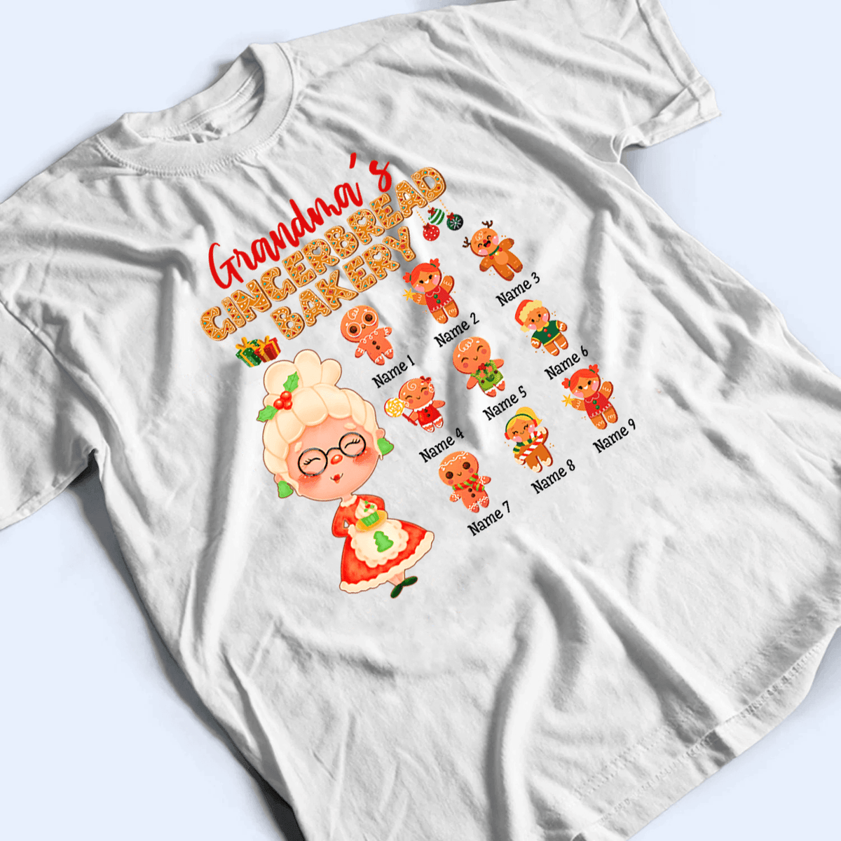 Grandma's Gingerbread Bakery - Personalized Custom T Shirt - Birthday, Loving, Funny Gift for Grandma/Nana/Mimi, Mom, Wife, Grandparent - Suzitee Store
