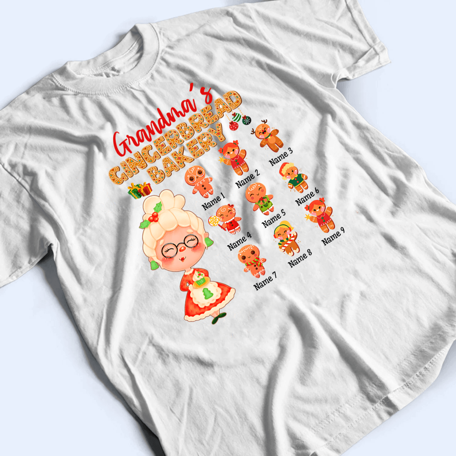 Grandma's Gingerbread Bakery - Personalized Custom T Shirt - Birthday, Loving, Funny Gift for Grandma/Nana/Mimi, Mom, Wife, Grandparent - Suzitee Store