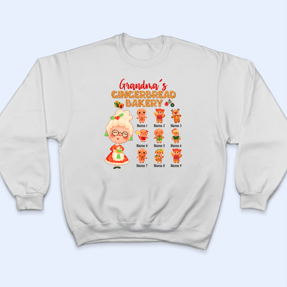 Grandma's Gingerbread Bakery - Personalized Custom T Shirt - Birthday, Loving, Funny Gift for Grandma/Nana/Mimi, Mom, Wife, Grandparent - Suzitee Store